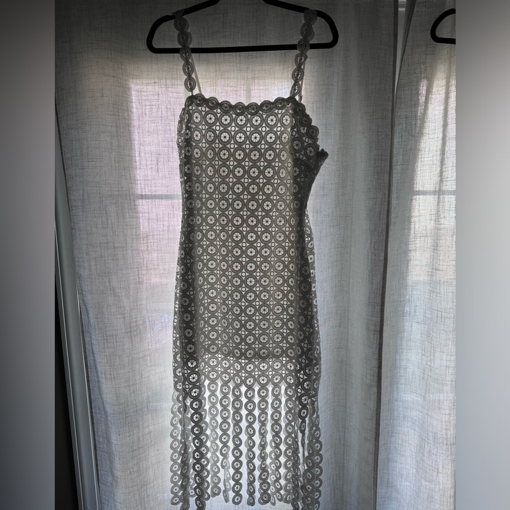 White tassel tank top dress